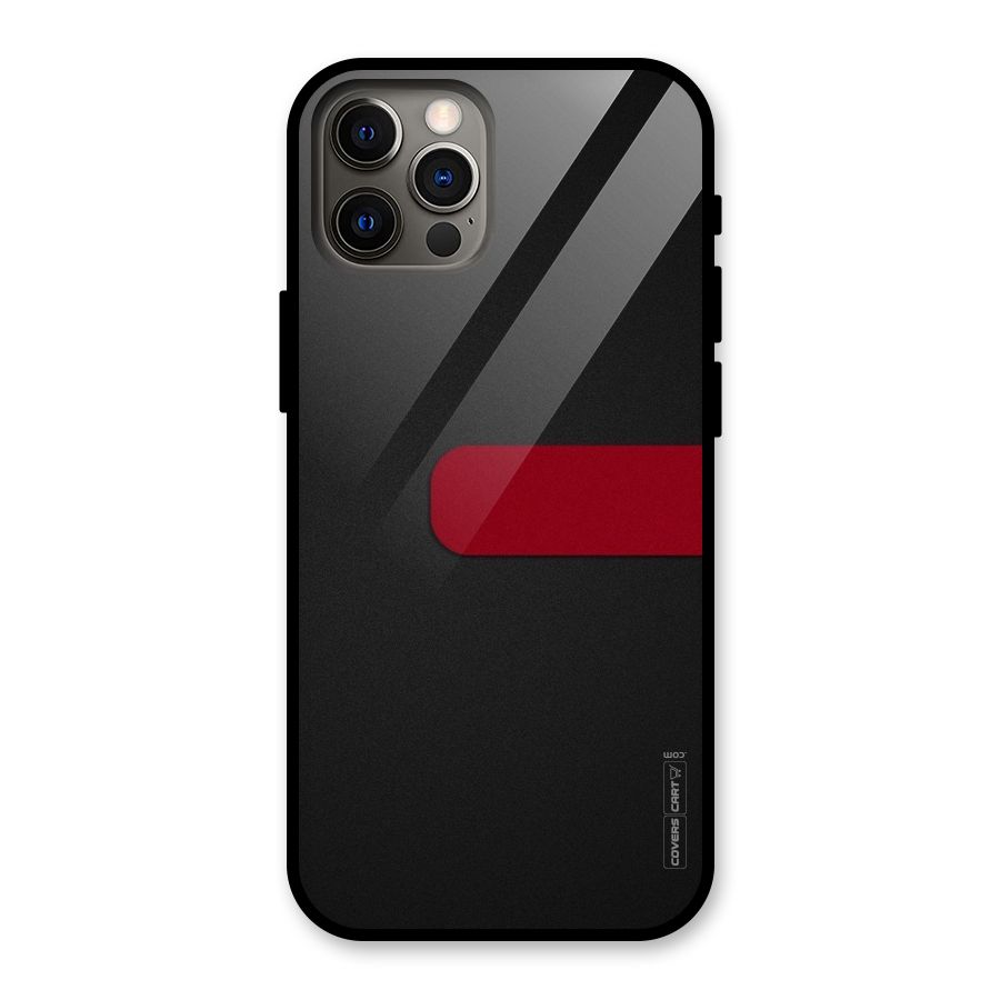 Single Red Stripe Glass Back Case for iPhone 12 Pro