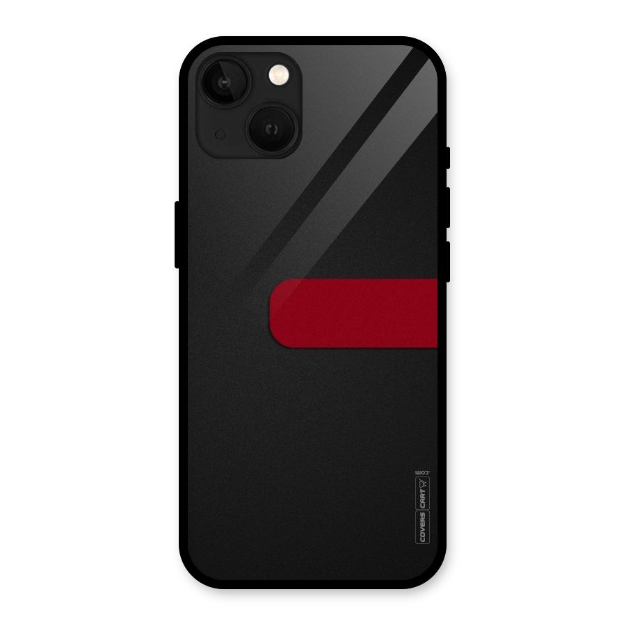 Single Red Stripe Glass Back Case for iPhone 13