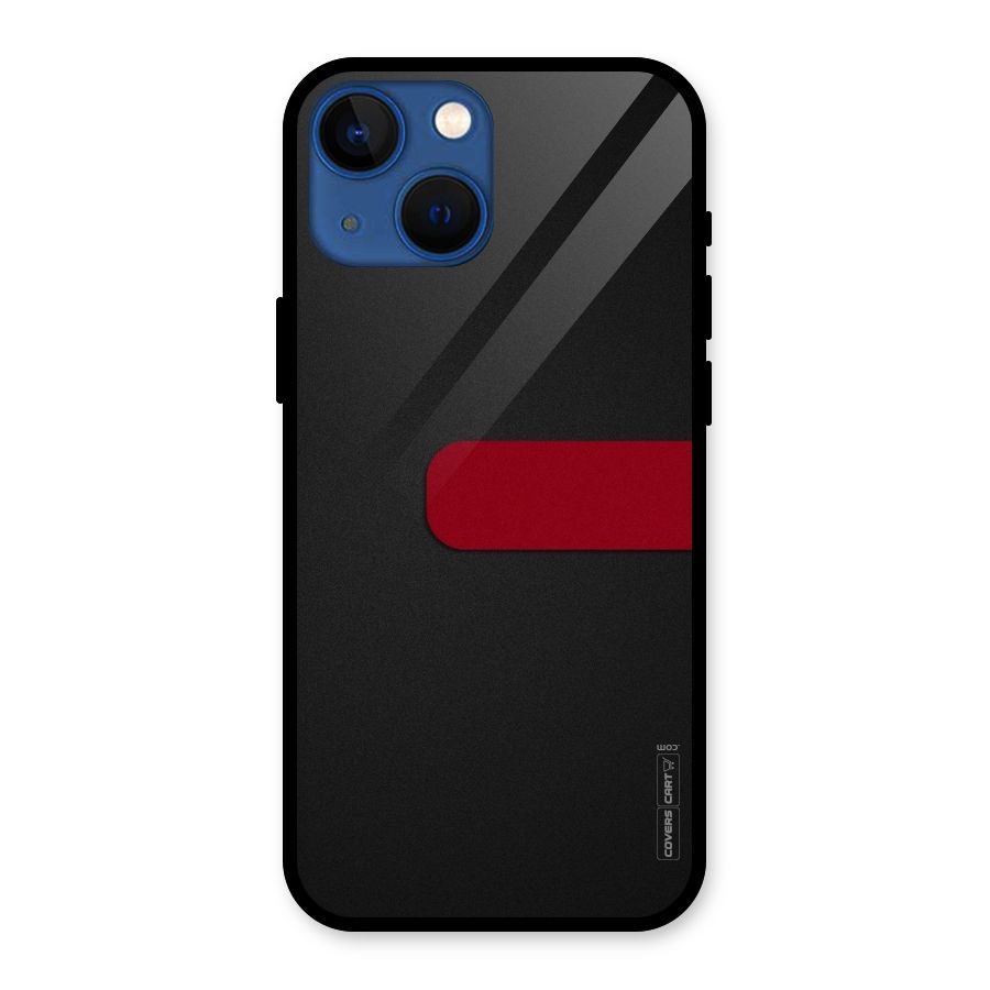 Single Red Stripe Glass Back Case for iPhone 13 Mini