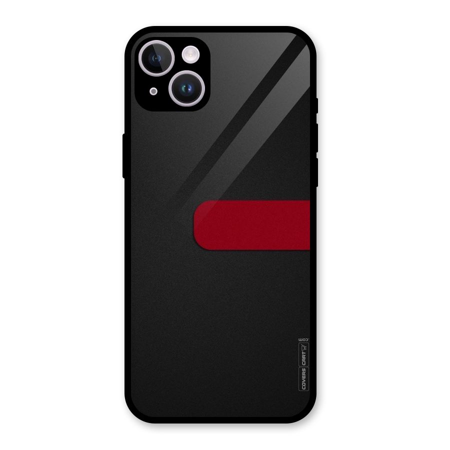 Single Red Stripe Glass Back Case for iPhone 14 Plus