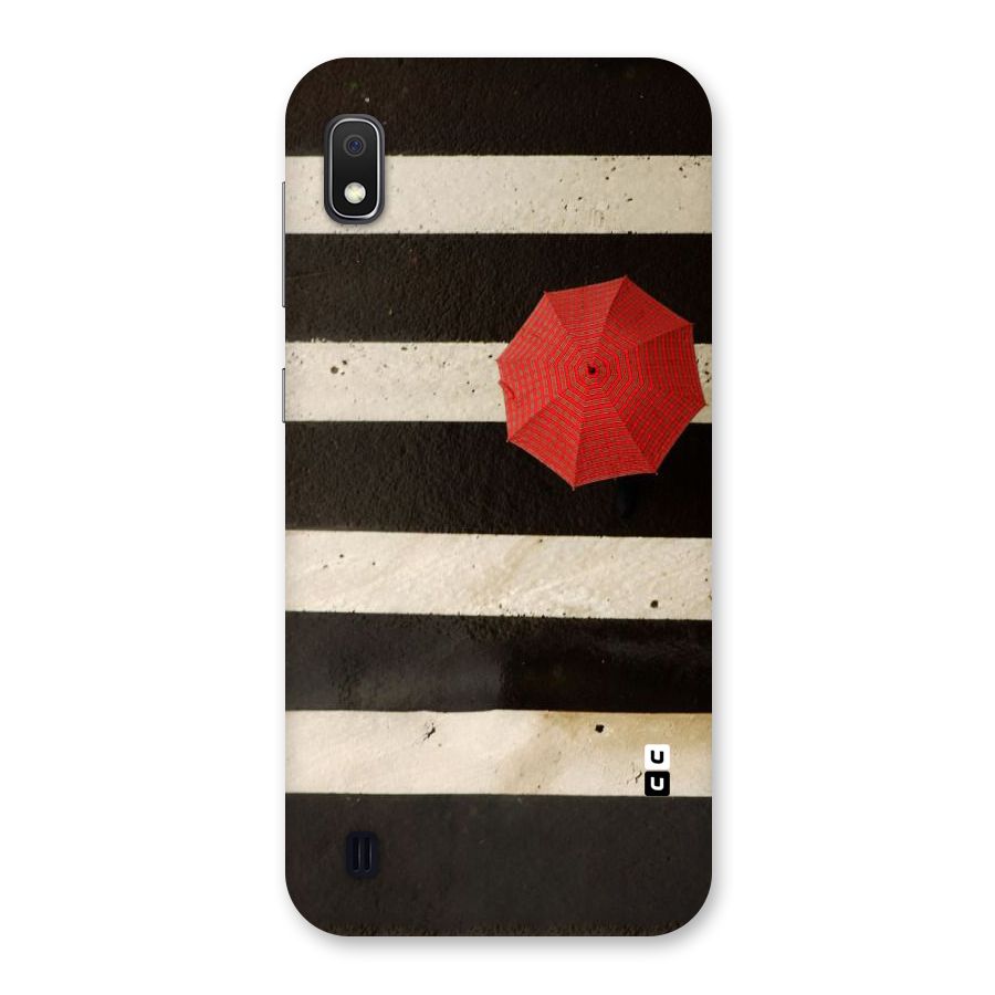 Single Red Umbrella Stripes Back Case for Galaxy A10