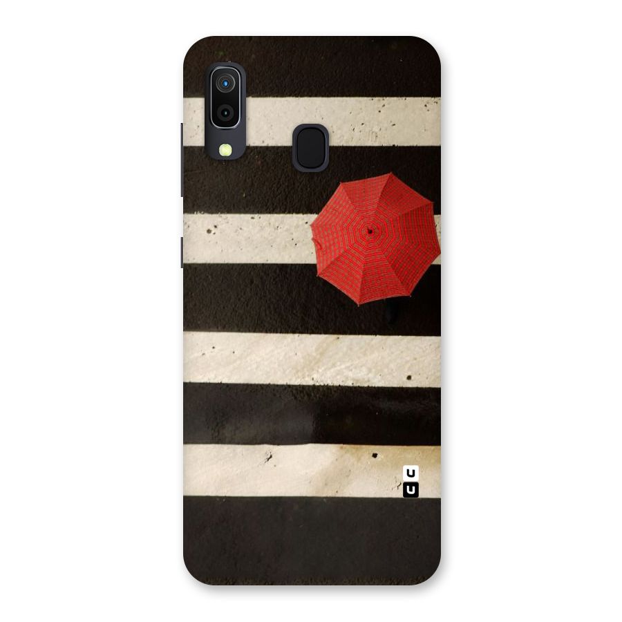 Single Red Umbrella Stripes Back Case for Galaxy A30