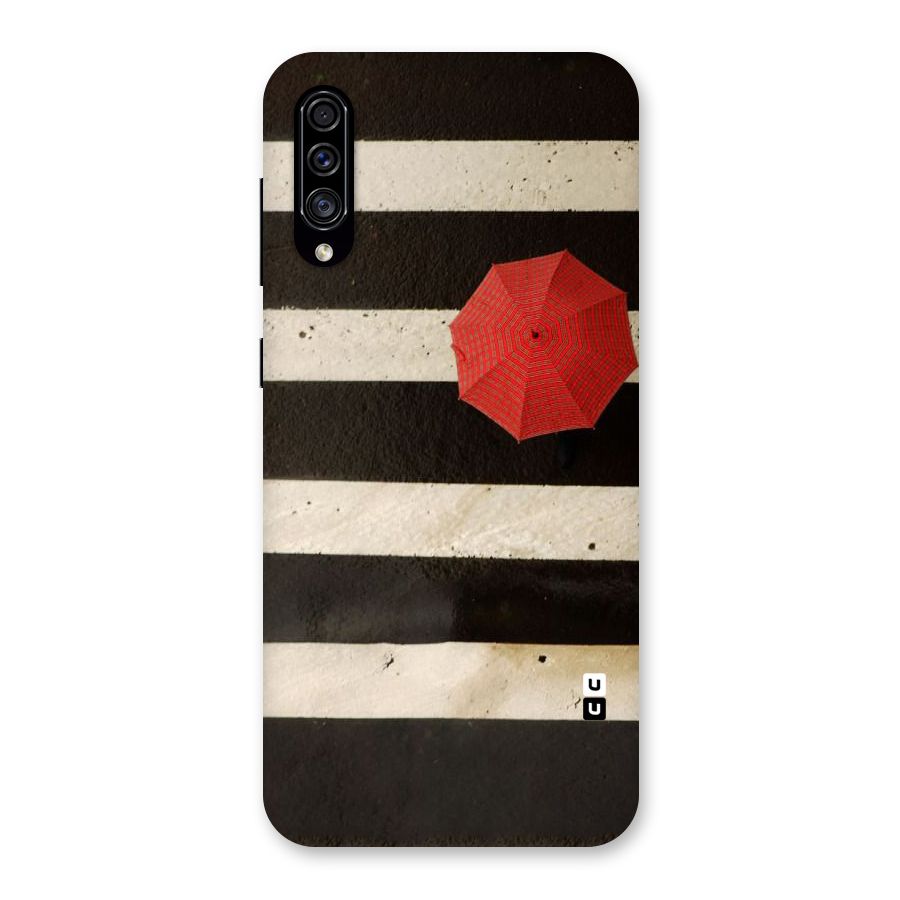 Single Red Umbrella Stripes Back Case for Galaxy A30s