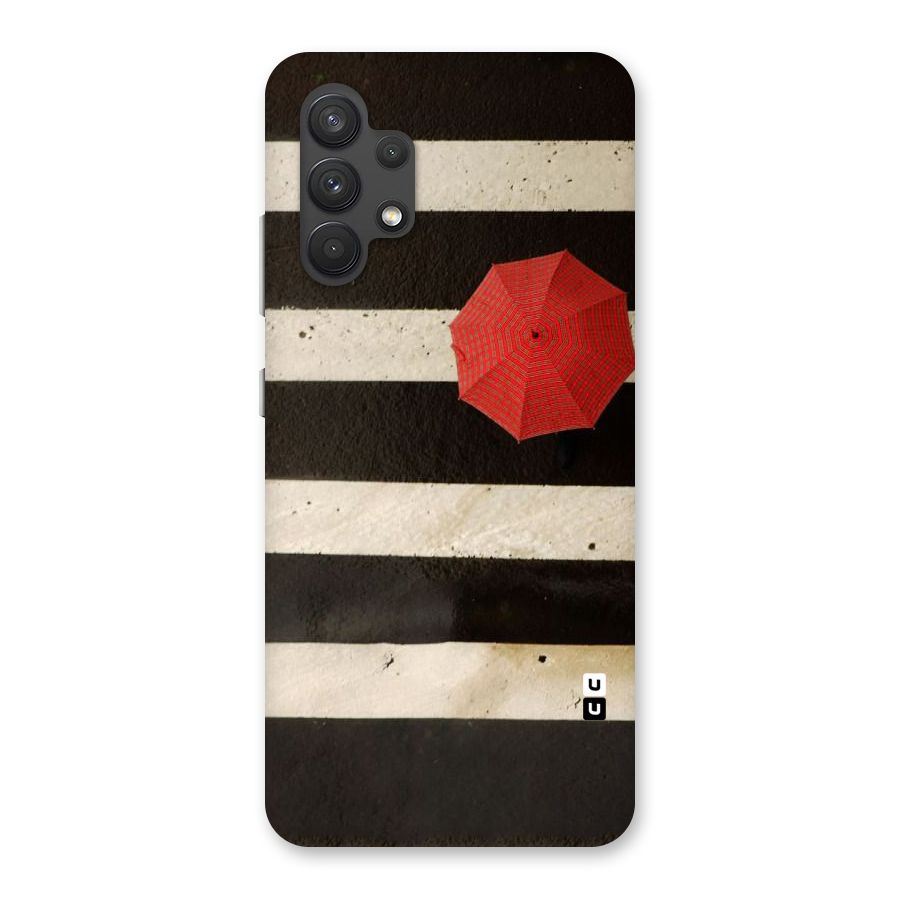 Single Red Umbrella Stripes Back Case for Galaxy A32