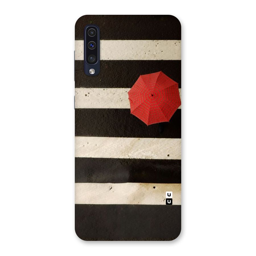 Single Red Umbrella Stripes Back Case for Galaxy A50s