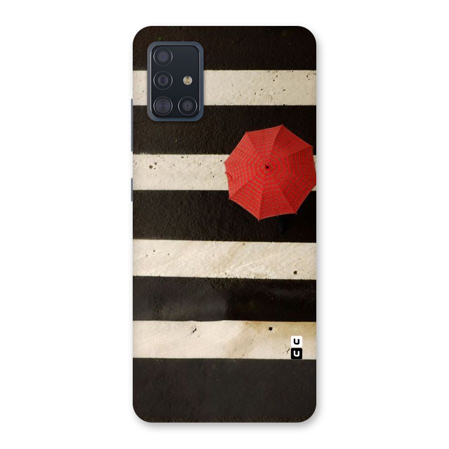 Single Red Umbrella Stripes Back Case for Galaxy A51