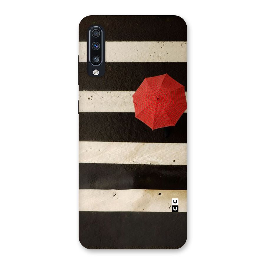 Single Red Umbrella Stripes Back Case for Galaxy A70