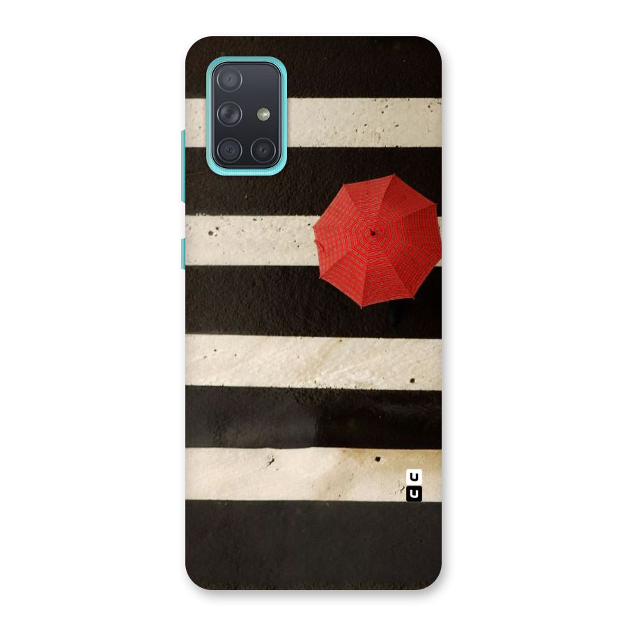 Single Red Umbrella Stripes Back Case for Galaxy A71