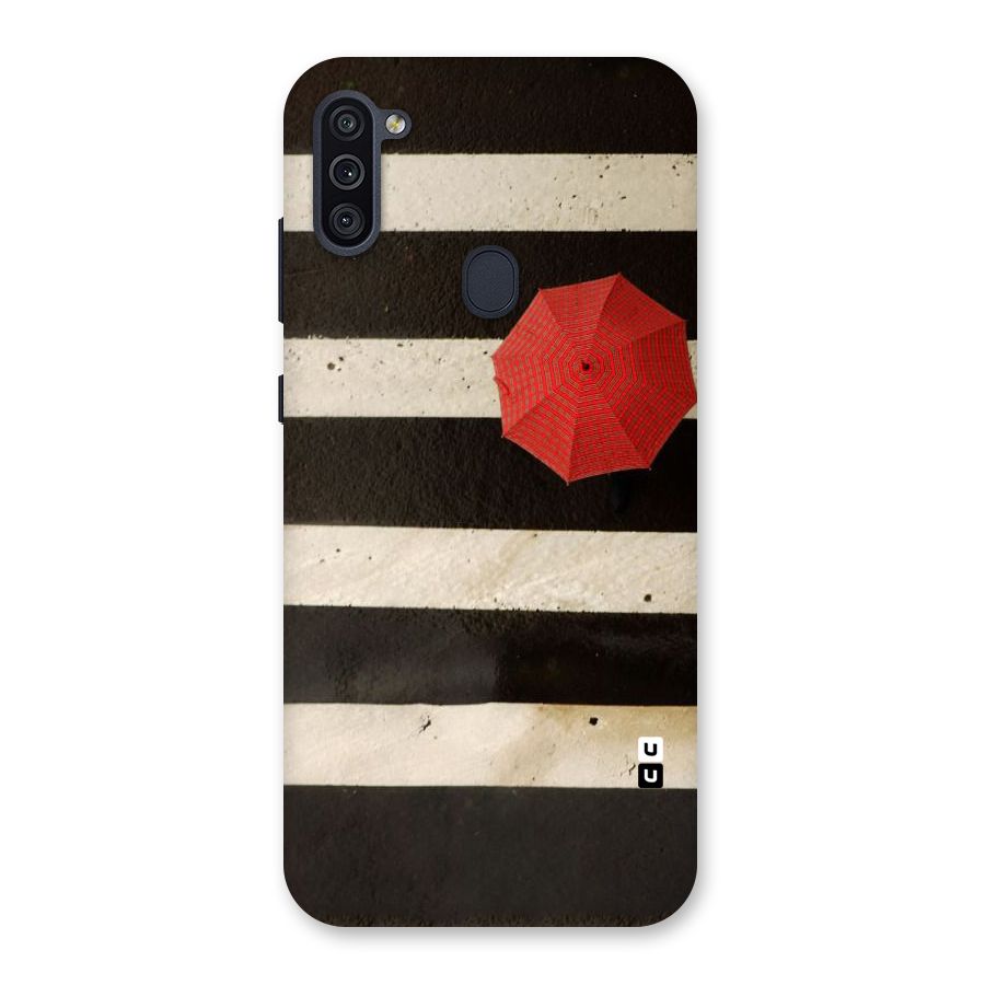 Single Red Umbrella Stripes Back Case for Galaxy M11