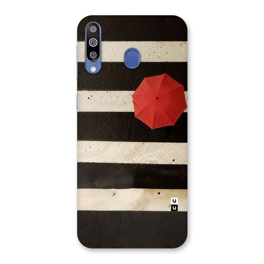 Single Red Umbrella Stripes Back Case for Galaxy M30