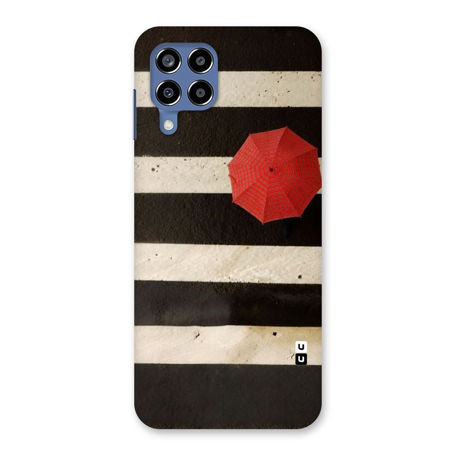 Single Red Umbrella Stripes Back Case for Galaxy M53 5G