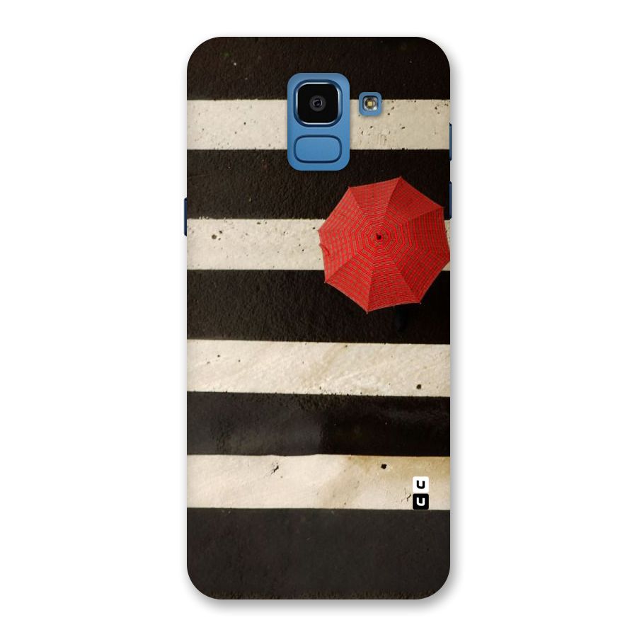 Single Red Umbrella Stripes Back Case for Galaxy On6