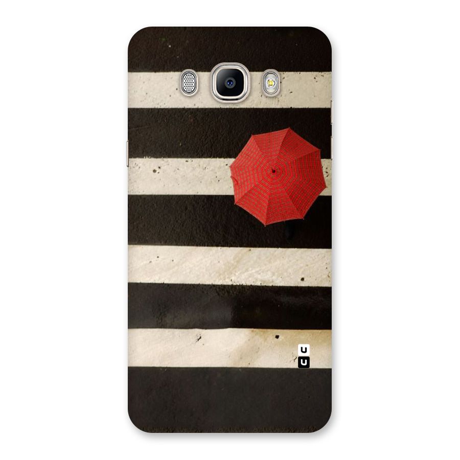 Single Red Umbrella Stripes Back Case for Galaxy On8