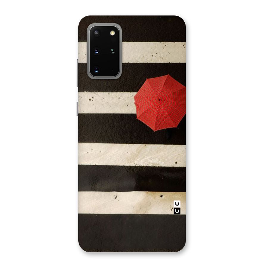 Single Red Umbrella Stripes Back Case for Galaxy S20 Plus