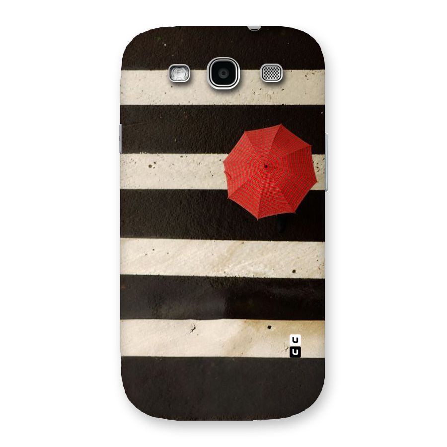 Single Red Umbrella Stripes Back Case for Galaxy S3