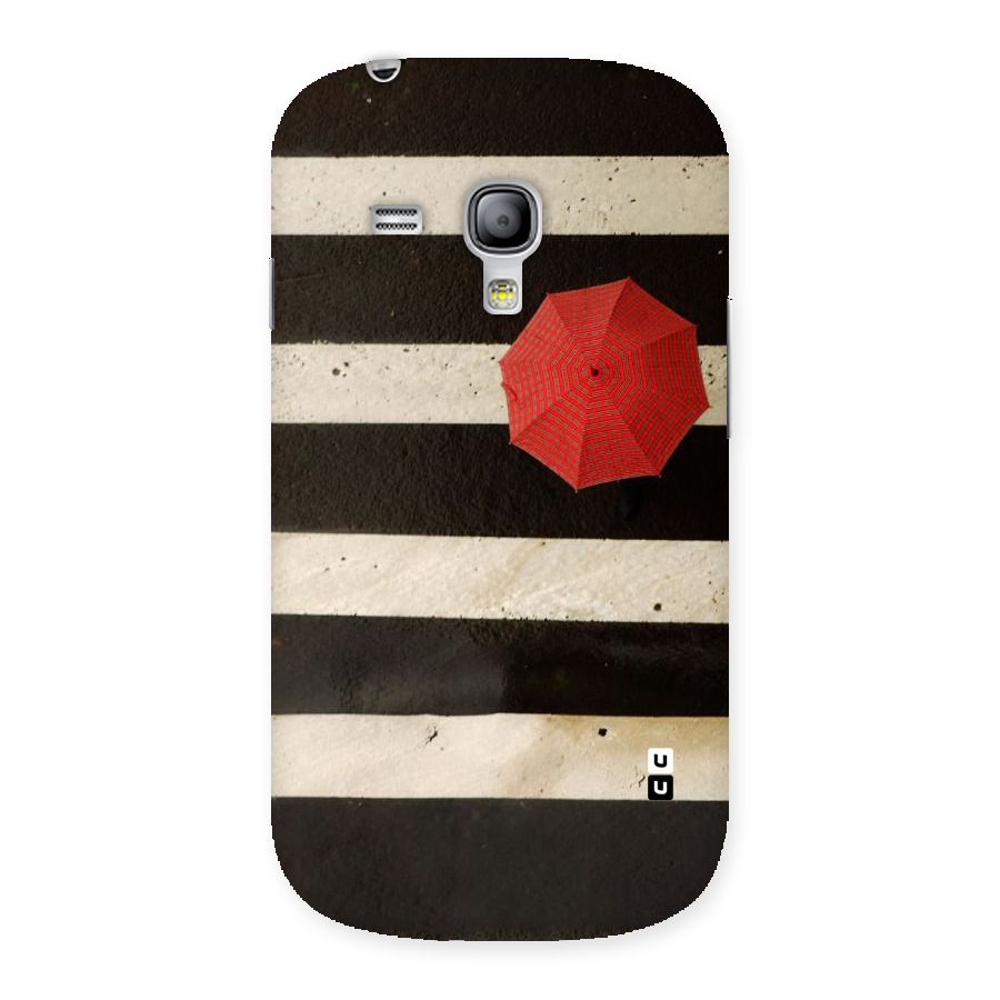 Single Red Umbrella Stripes Back Case for Galaxy S3 Mini