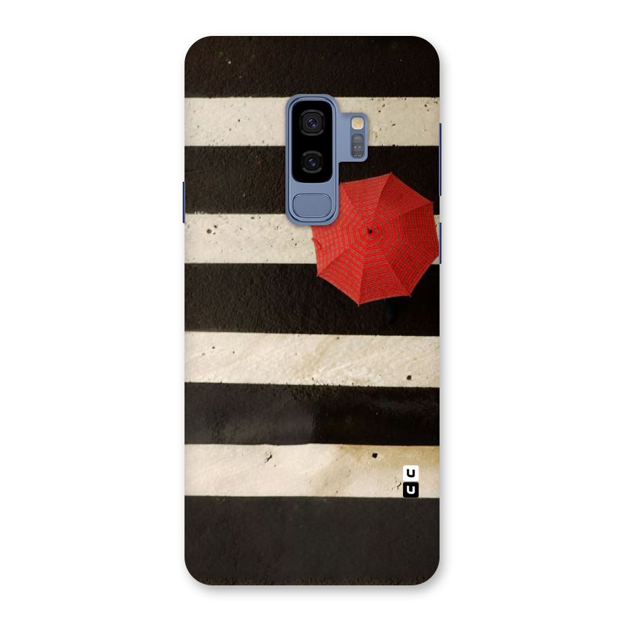 Single Red Umbrella Stripes Back Case for Galaxy S9 Plus
