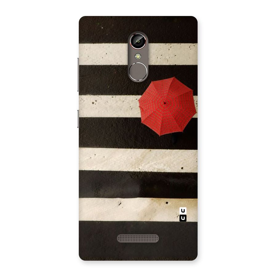 Single Red Umbrella Stripes Back Case for Gionee S6s