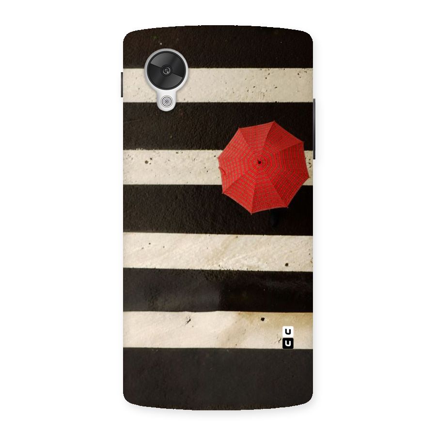 Single Red Umbrella Stripes Back Case for Google Nexsus 5