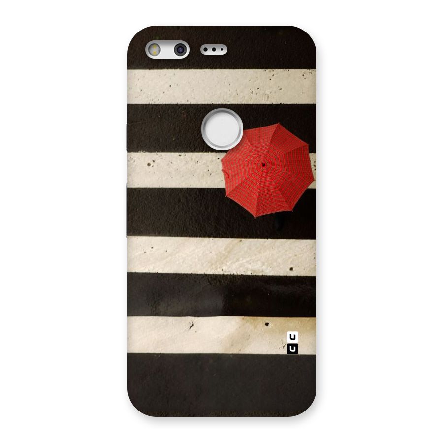 Single Red Umbrella Stripes Back Case for Google Pixel