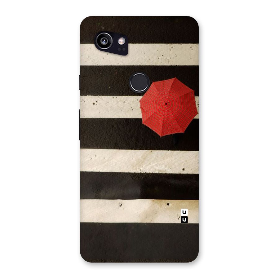 Single Red Umbrella Stripes Back Case for Google Pixel 2 XL