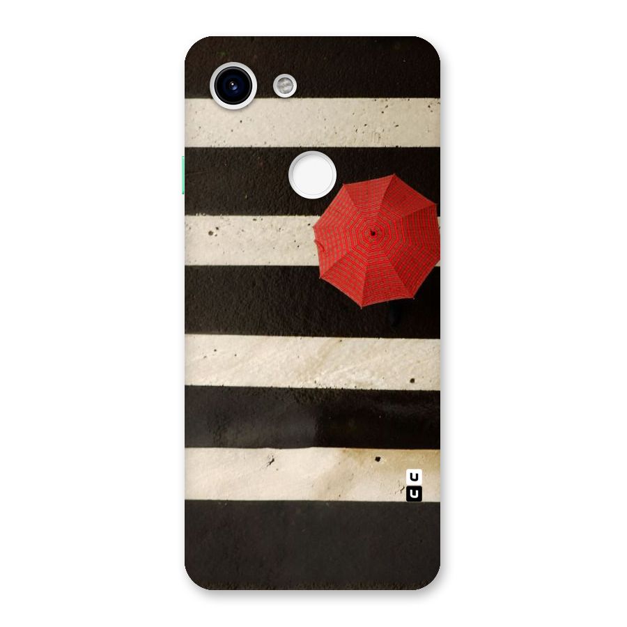 Single Red Umbrella Stripes Back Case for Google Pixel 3