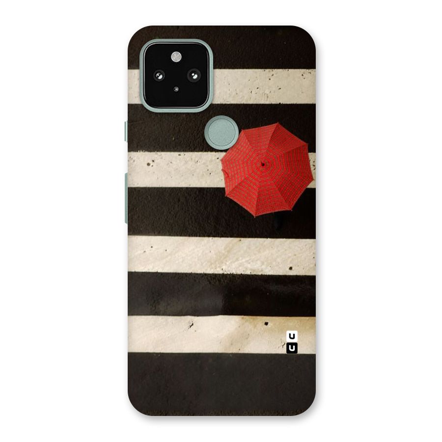 Single Red Umbrella Stripes Back Case for Google Pixel 5