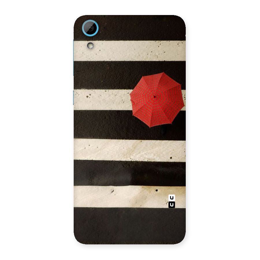 Single Red Umbrella Stripes Back Case for HTC Desire 826
