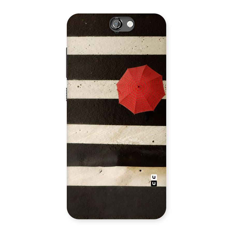 Single Red Umbrella Stripes Back Case for HTC One A9