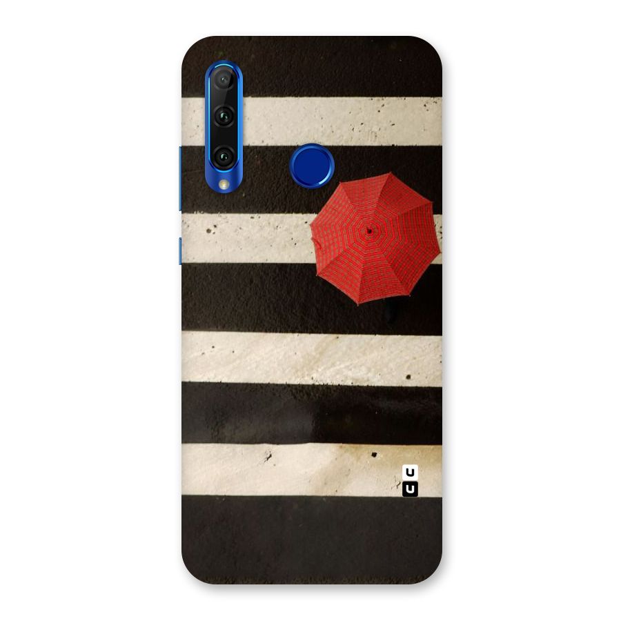 Single Red Umbrella Stripes Back Case for Honor 20i