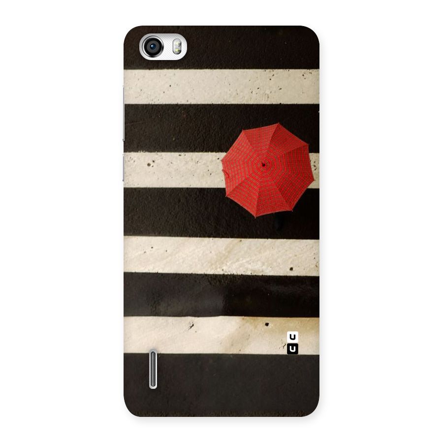 Single Red Umbrella Stripes Back Case for Honor 6