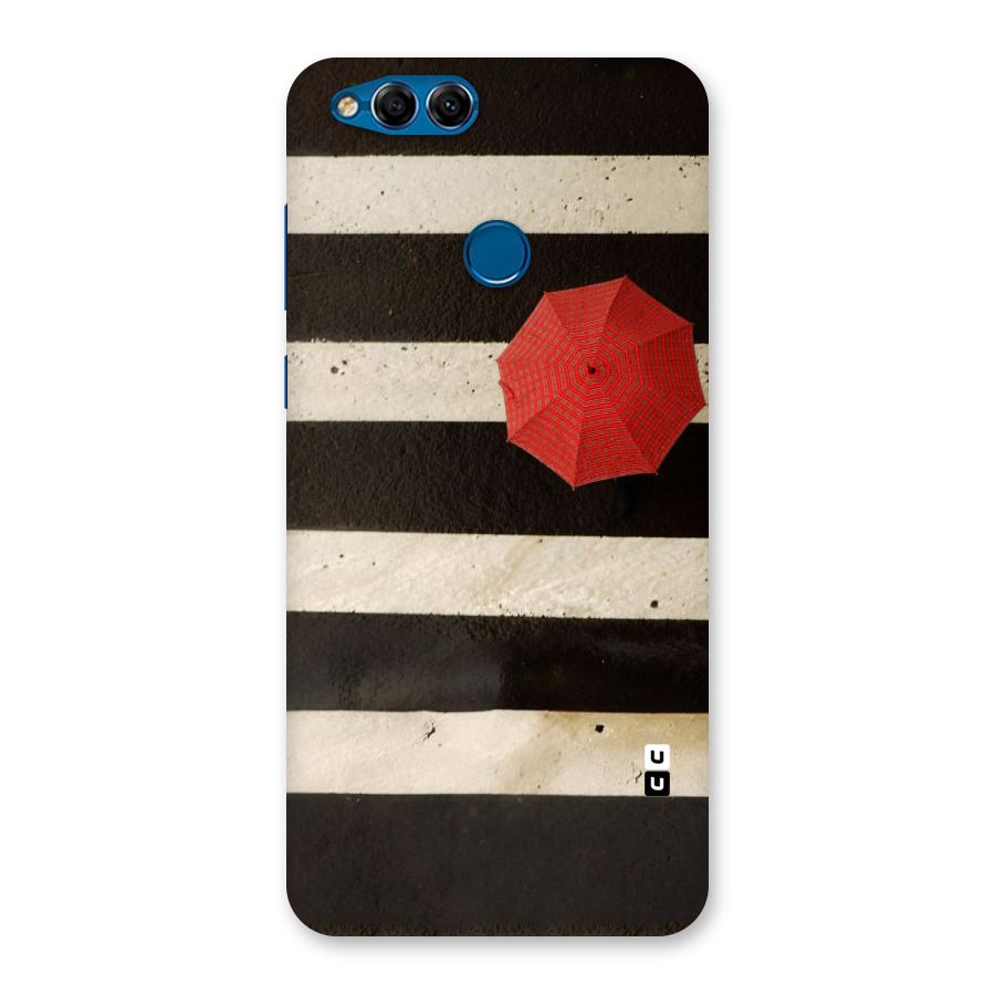 Single Red Umbrella Stripes Back Case for Honor 7X