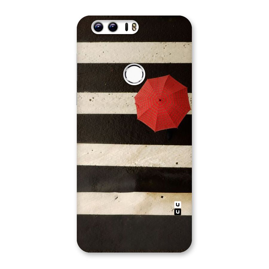 Single Red Umbrella Stripes Back Case for Honor 8