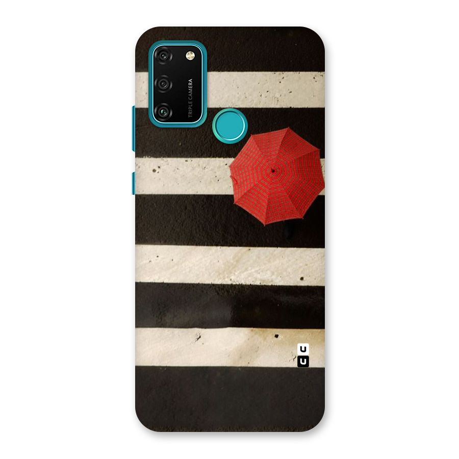 Single Red Umbrella Stripes Back Case for Honor 9A