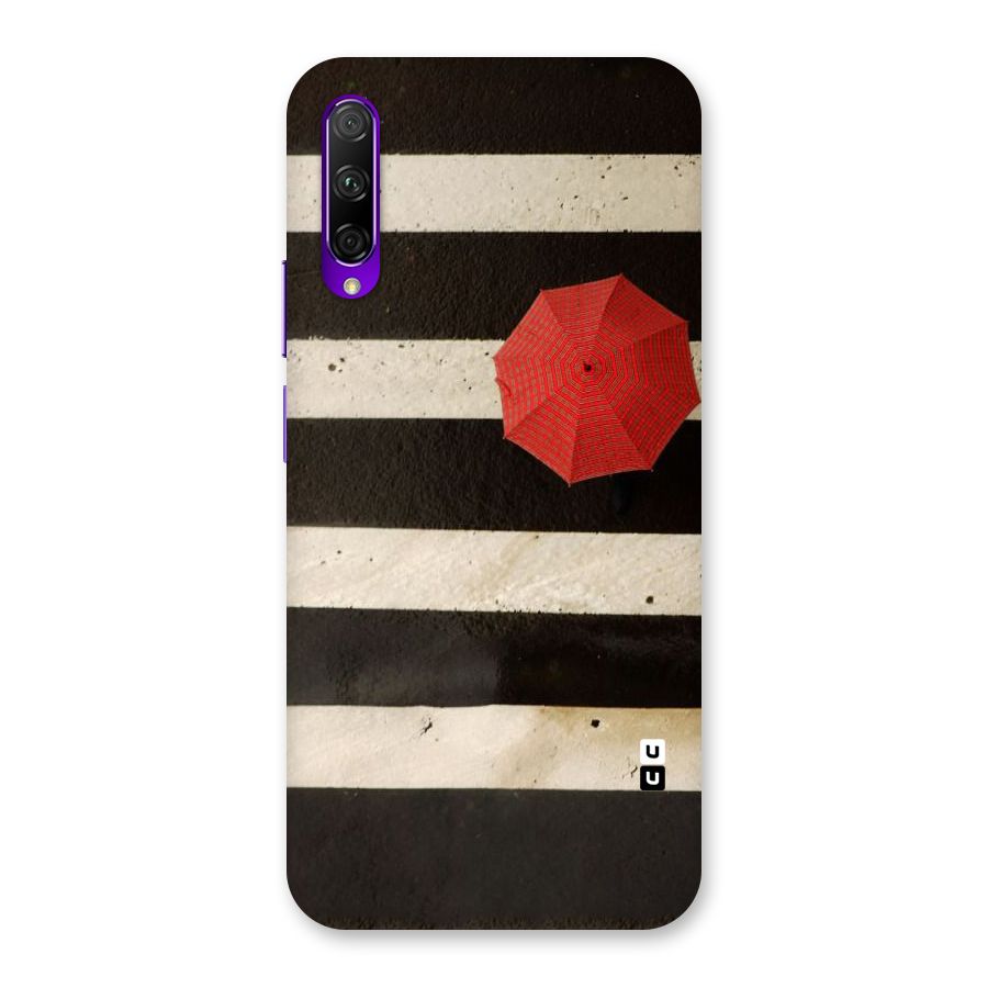 Single Red Umbrella Stripes Back Case for Honor 9X Pro