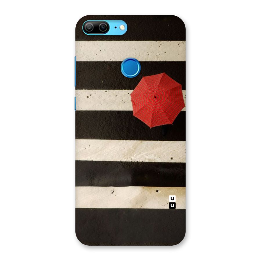Single Red Umbrella Stripes Back Case for Honor 9 Lite