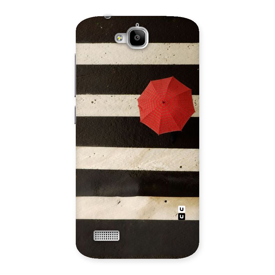 Single Red Umbrella Stripes Back Case for Honor Holly