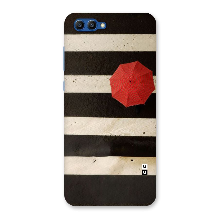 Single Red Umbrella Stripes Back Case for Honor View 10