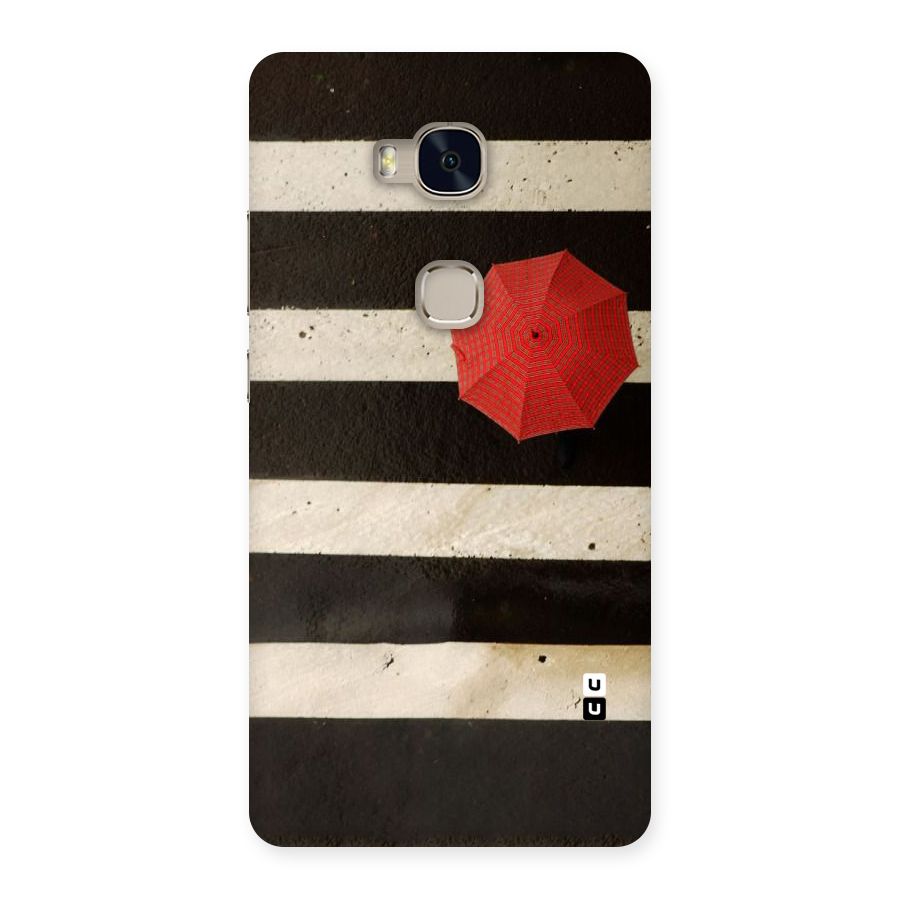 Single Red Umbrella Stripes Back Case for Huawei Honor 5X