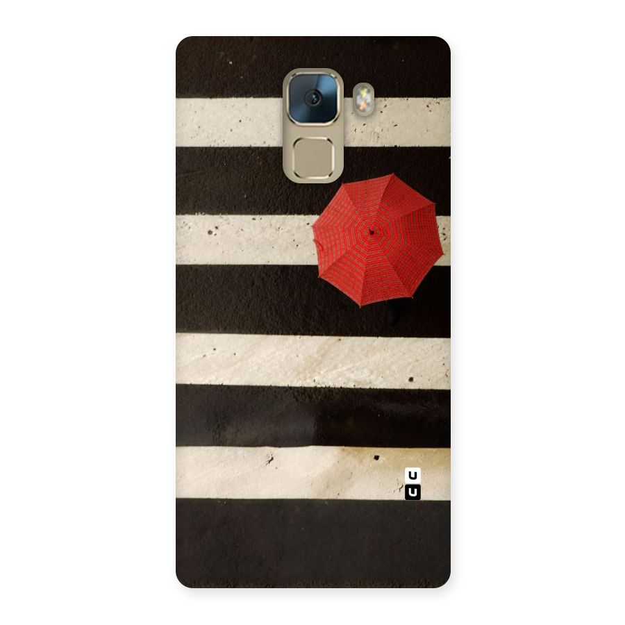 Single Red Umbrella Stripes Back Case for Huawei Honor 7