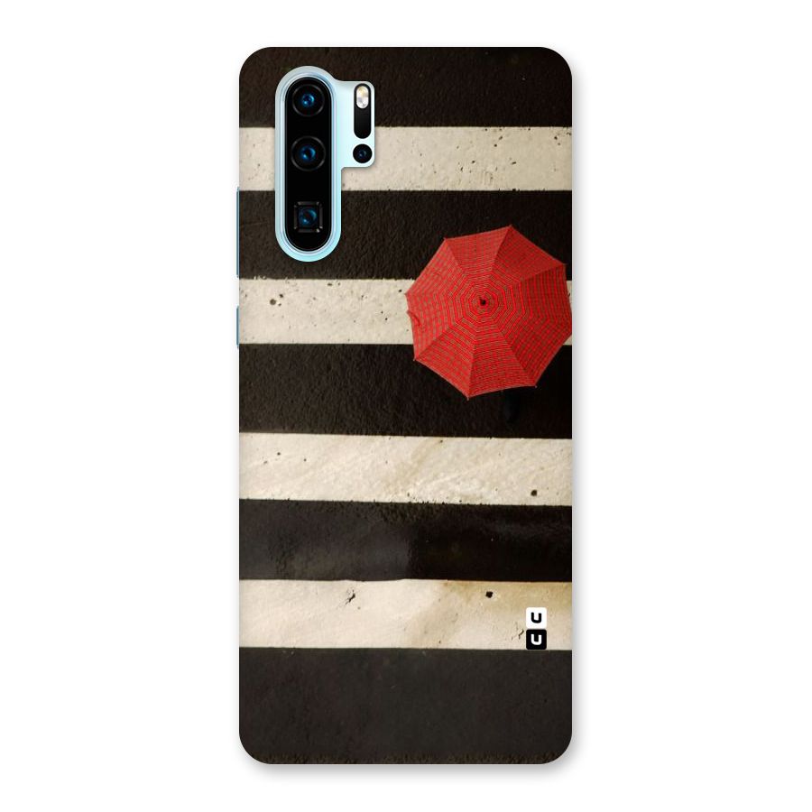 Single Red Umbrella Stripes Back Case for Huawei P30 Pro