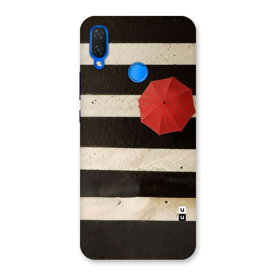 Single Red Umbrella Stripes Back Case for Huawei P Smart+