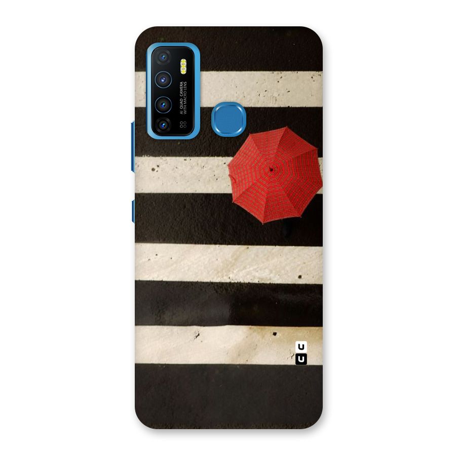 Single Red Umbrella Stripes Back Case for Infinix Hot 9