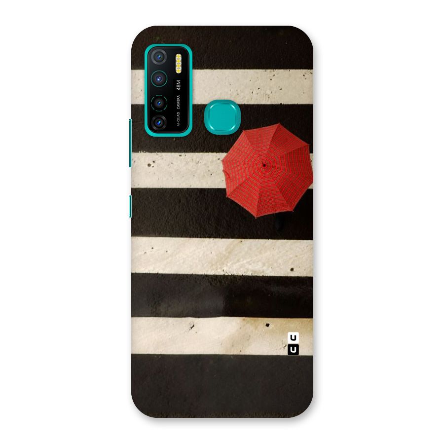 Single Red Umbrella Stripes Back Case for Infinix Hot 9 Pro