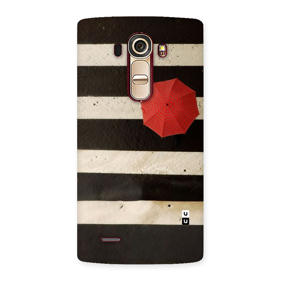 Single Red Umbrella Stripes Back Case for LG G4