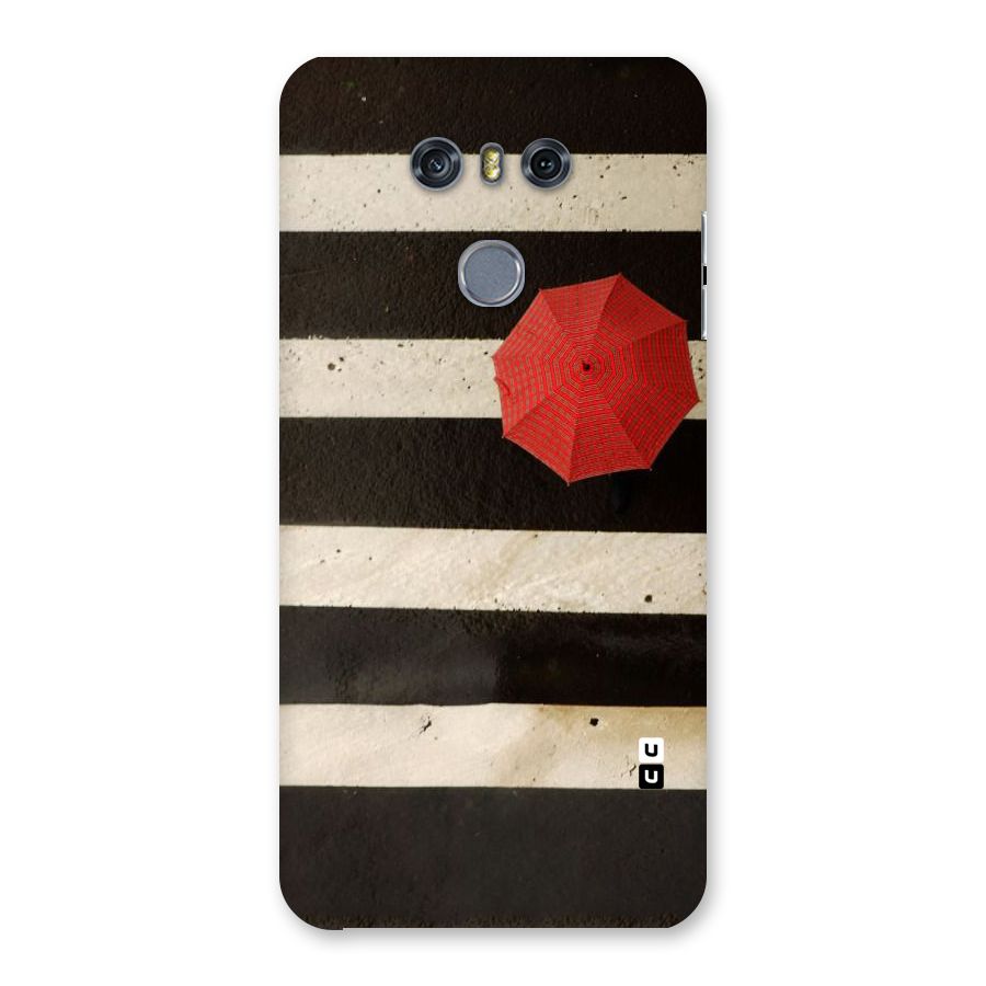 Single Red Umbrella Stripes Back Case for LG G6