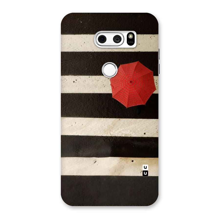 Single Red Umbrella Stripes Back Case for LG V30