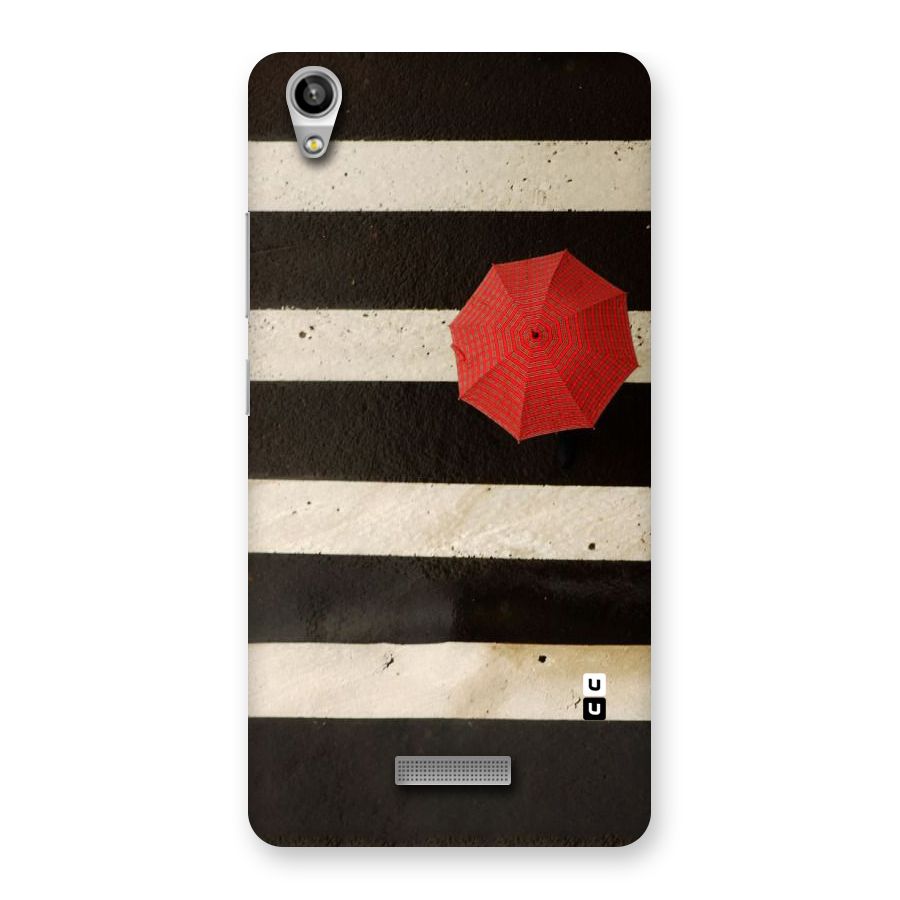 Single Red Umbrella Stripes Back Case for Lava-Pixel-V1
