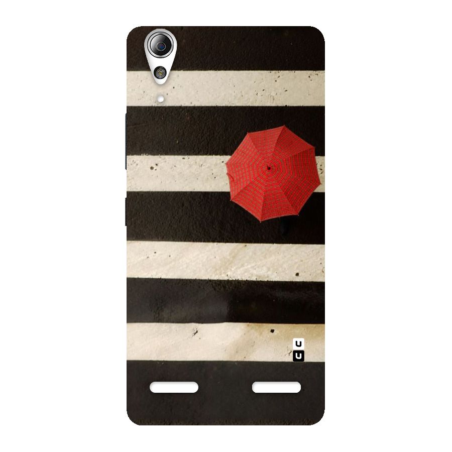 Single Red Umbrella Stripes Back Case for Lenovo A6000
