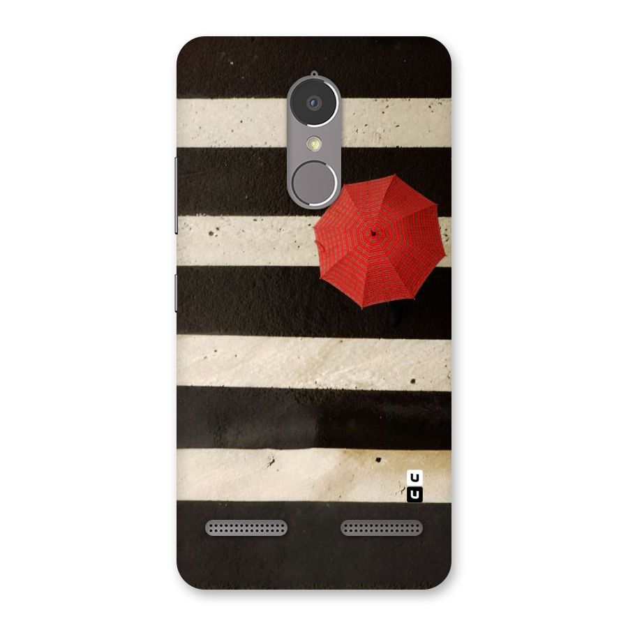 Single Red Umbrella Stripes Back Case for Lenovo K6 Power